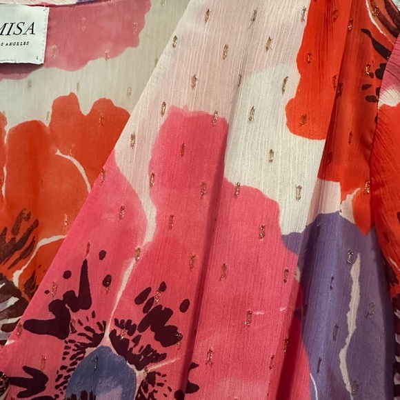 MISA Los Angeles Kaia Bell-Sleeve Chiffon Mini Dress - Picture 4 of 8